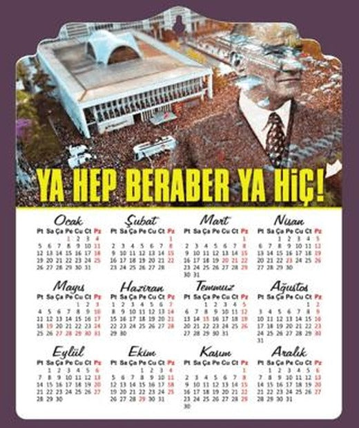 Ya Hep Beraber Ya Hiç 2026 Ahşap Duvar Takvimi | Halk Kitabevi