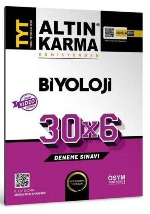 TYT Biyoloji 30x6 Deneme Sınavı | Altın Karma Yayınları (İnce Kapak)