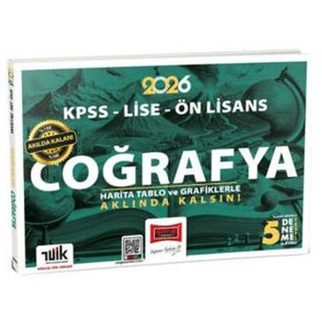 2026 KPSS - Lise - Ön Lisans Akılda Kalan Coğrafya Harita Tablo ve Grafiklerle +5 Deneme İlaveli