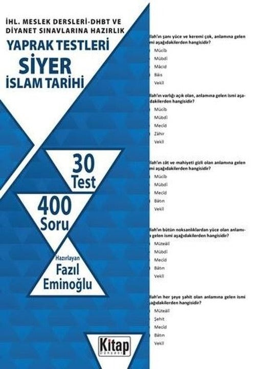 Siyer İslam Tarihi-İHL.Meslek Dersleri DHBT ve Diyanet Sınavlarına Hazırlık Yaprak Testleri | Kitap Dünyası (İnce Kapak)
