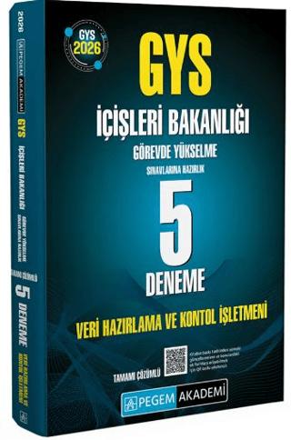 2026 GYS İçişleri Bakanlığı Görevde Yükselme Sınavlarına Hazırlık 5 Deneme Veri Hazırlama ve Kontrol İşletmeni | Pegem Akademi Yayıncılık (Ciltsiz) - Resim 1