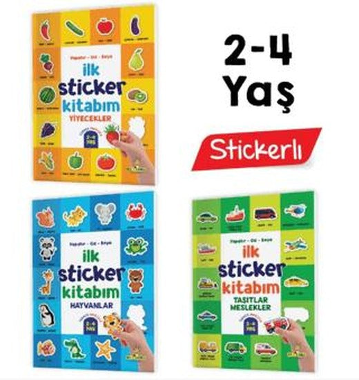 İlk Sticker Kitabım 2-4 Yaş / Yapıştır-Çiz-Boya (Taşıtlar-Hayvanlar-Yiyecekler)
