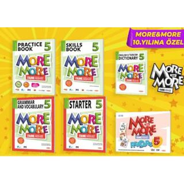 More & More 5 Practice Book Seti (6 Kitap) + Test Book Worksheets | Kurmay Yayınları (Ciltsiz)