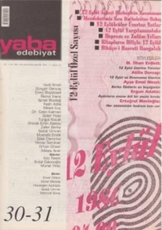 Yaba Edebiyat Dergisi Sayı: 30-31 | Yaba Dergisi Yayınları (Ciltsiz)
