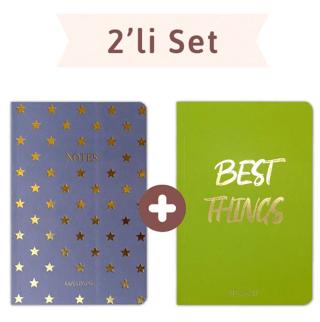 Yıldızlı Neon Twins (2 Defter Takım) | Elaspaper - Resim 1