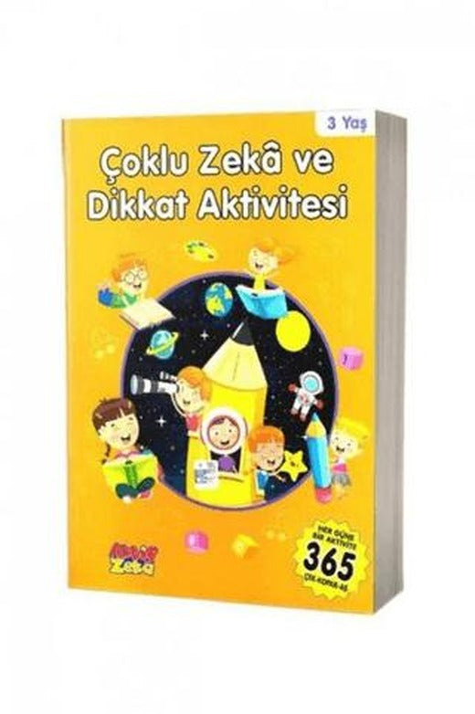 3 Yaş Çoklu Zeka ve Dikkat Aktivitesi - Turuncu Kitap