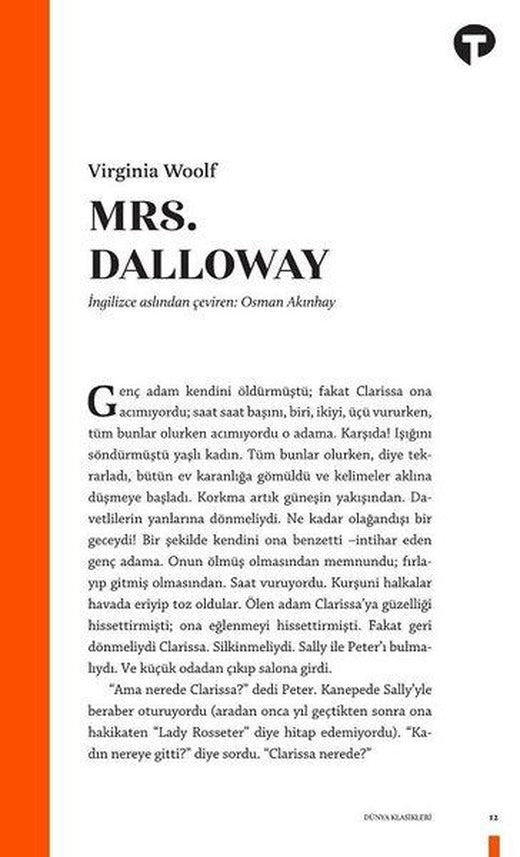 Mrs. Dalloway | Turkuvaz Kitap (İnce Kapak)
