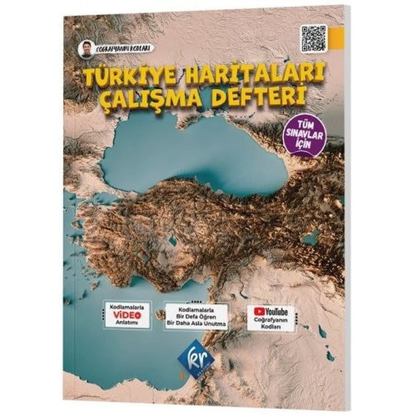 Coğrafyanın Kodları Türkiye Haritaları Çalışma Defteri | KR Akademi (İnce Kapak)