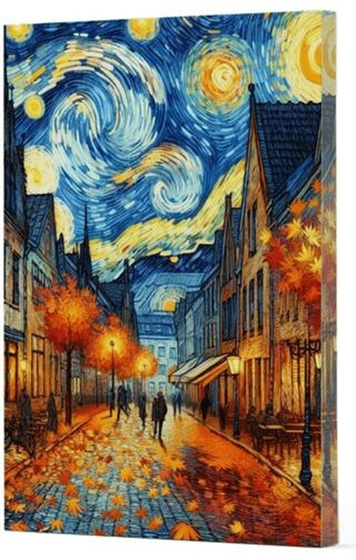 Van Gogh 3 - Sokak Çizgili Yan Boyamalı Defter | Vivago Art