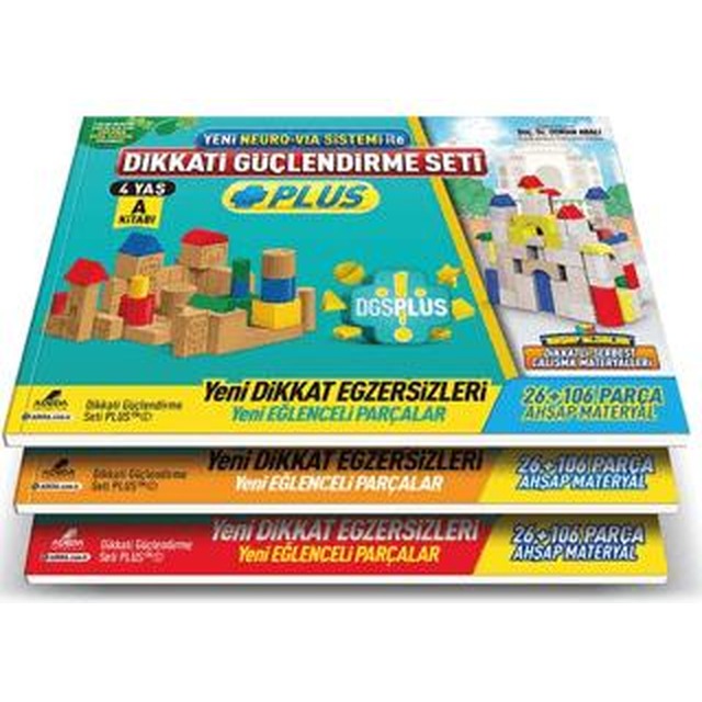 Dikkati Güçlendirme Seti Plus (3 Kitap Materyalsiz - 4 Yaş)