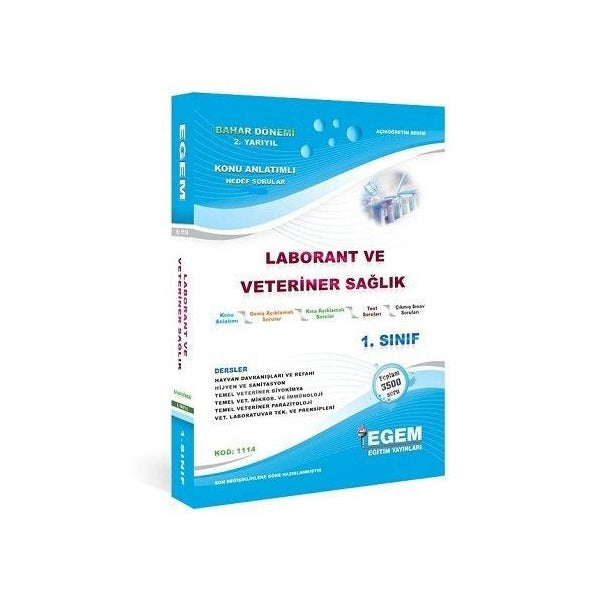 1. Sınıf Laborant ve Veteriner Sağlık 2. Yarıyıl Bahar Dönemi Konu Anlatımlı Soru Bankası - 1114