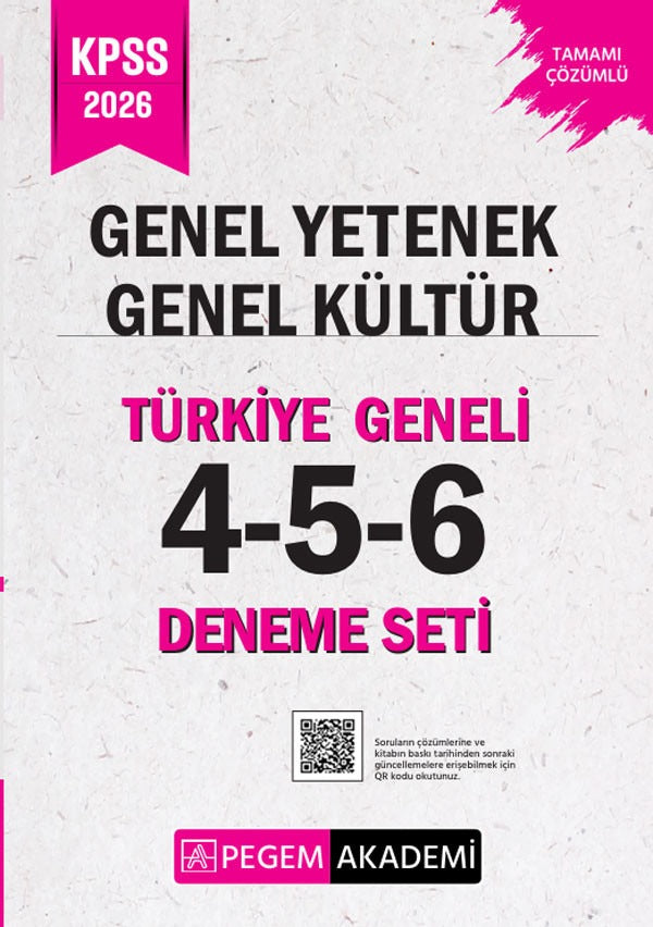 2026 KPSS Genel Yetenek Genel Kültür Tamamı Çözümlü Türkiye Geneli 4-5-6 (3'lü Deneme Seti)