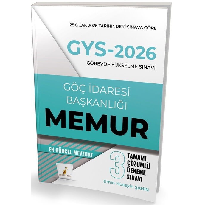 GYS 2026 Görevde Yükselme Sınavı Göç İdaresi Başkanlığı Memur - Tamamı Çözümlü 3 Deneme Sınavı | Pelikan Yayınları (İnce Kapak)