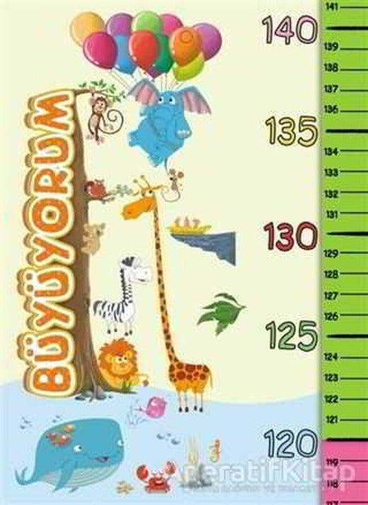 Büyüyorum Boy Cetveli 100 cm - Kolektif - Net Çocuk Yayınları
