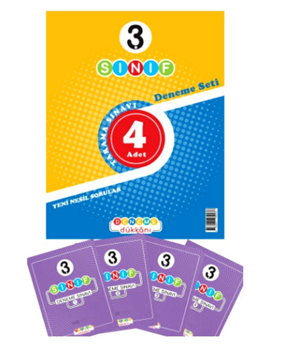 Deneme 3.Sınıf Deneme Seti 4Lü kitap kapağı