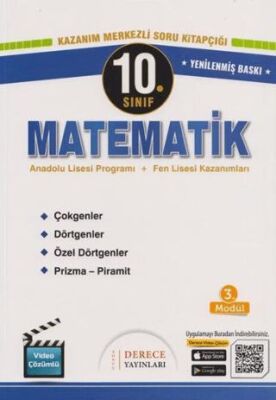 Derece Yayınları - Bayilik 10. Sınıf Çokgenler, Dörtgenler, Özel Dörtgenler, Prizma ve Piramit Soru Kitapçığı - Kolektif kitap kapağı