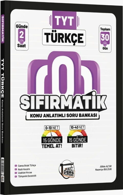 Ders Platosu TYT Türkçe Sıfırmatik Konu Anlatımlı Soru Bankası kitap kapağı