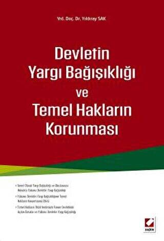 Devletin Yargı Bağışıklığı ve Temel Hakların Korunması - Yıldıray Sak kitap kapağı