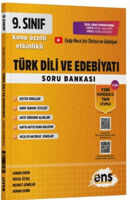 9. Sınıf Türk Dili ve Edebiyatı Etkinlikli Soru Bankası | ENS Yayınları (Ciltsiz)