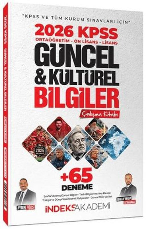 2026 KPSS Güncel ve Kültürel Bilgiler Çalışma Kitabı (65 Deneme İlaveli) | İndeks Akademi Yayıncılık (Ciltsiz)