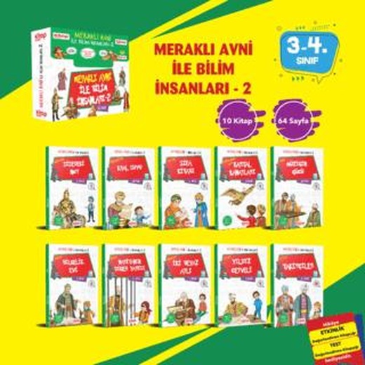 Meraklı Avni ile Bilim İnsanları Serisi - 2 (10 Kitap - Etkinlik Testi - Değerlendirme Testi)