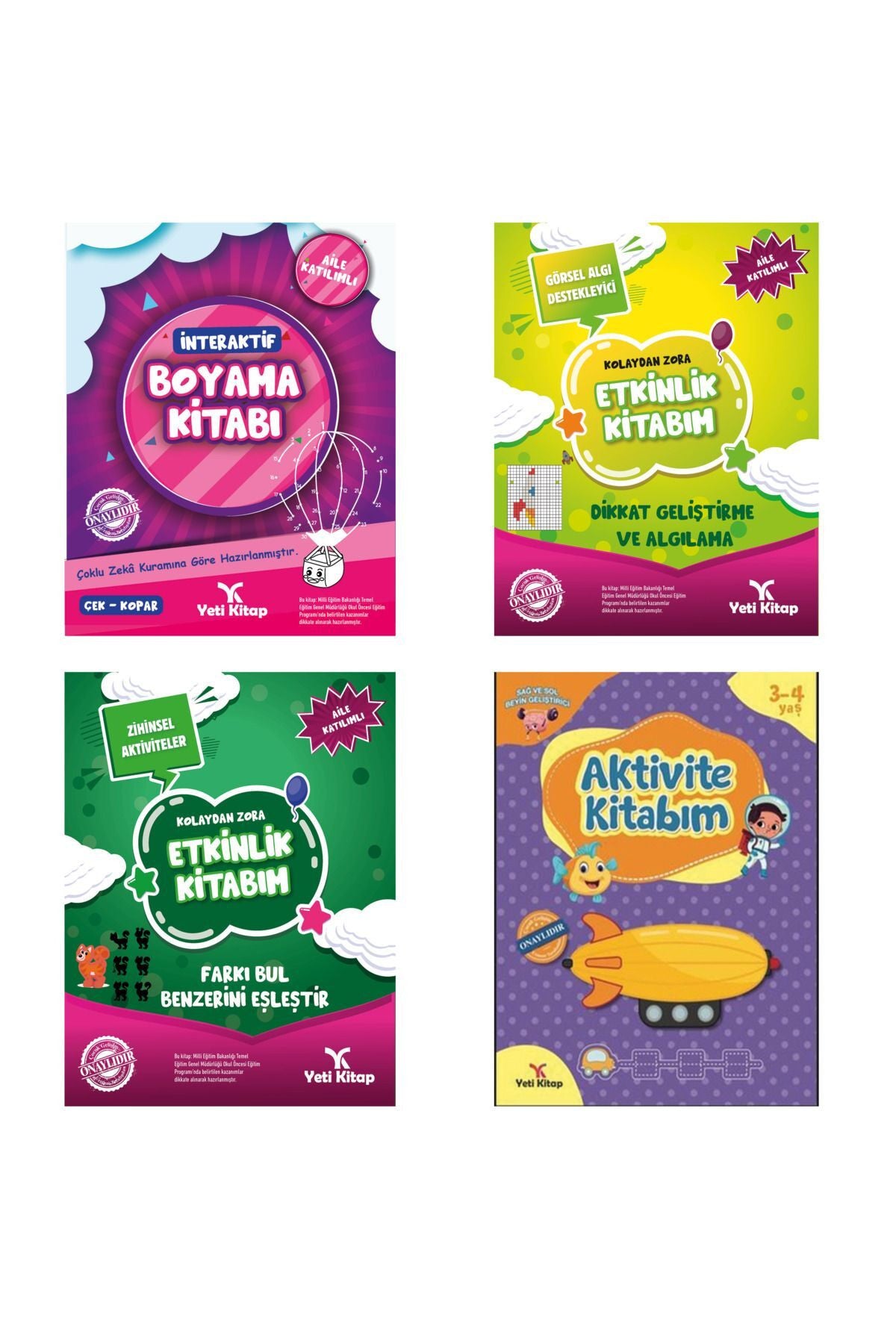 Dikkat Geliştirme Aktivite Setim (4 Kitap) kitap kapağı