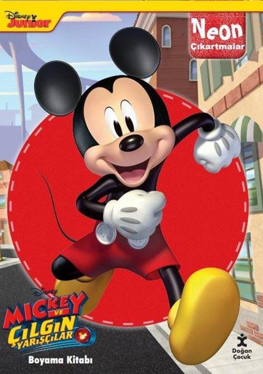 Disney Mickey ve Çılgın Yarışçılar Neon Çıkartmalı Boyama Kitabı | Doğan Çocuk