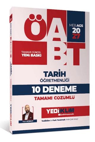 2027 MEB AGS ÖABT Tarih Öğretmenliği Tamamı Çözümlü 10 Deneme | Yediiklim Yayınları (Ciltsiz) - Resim 1