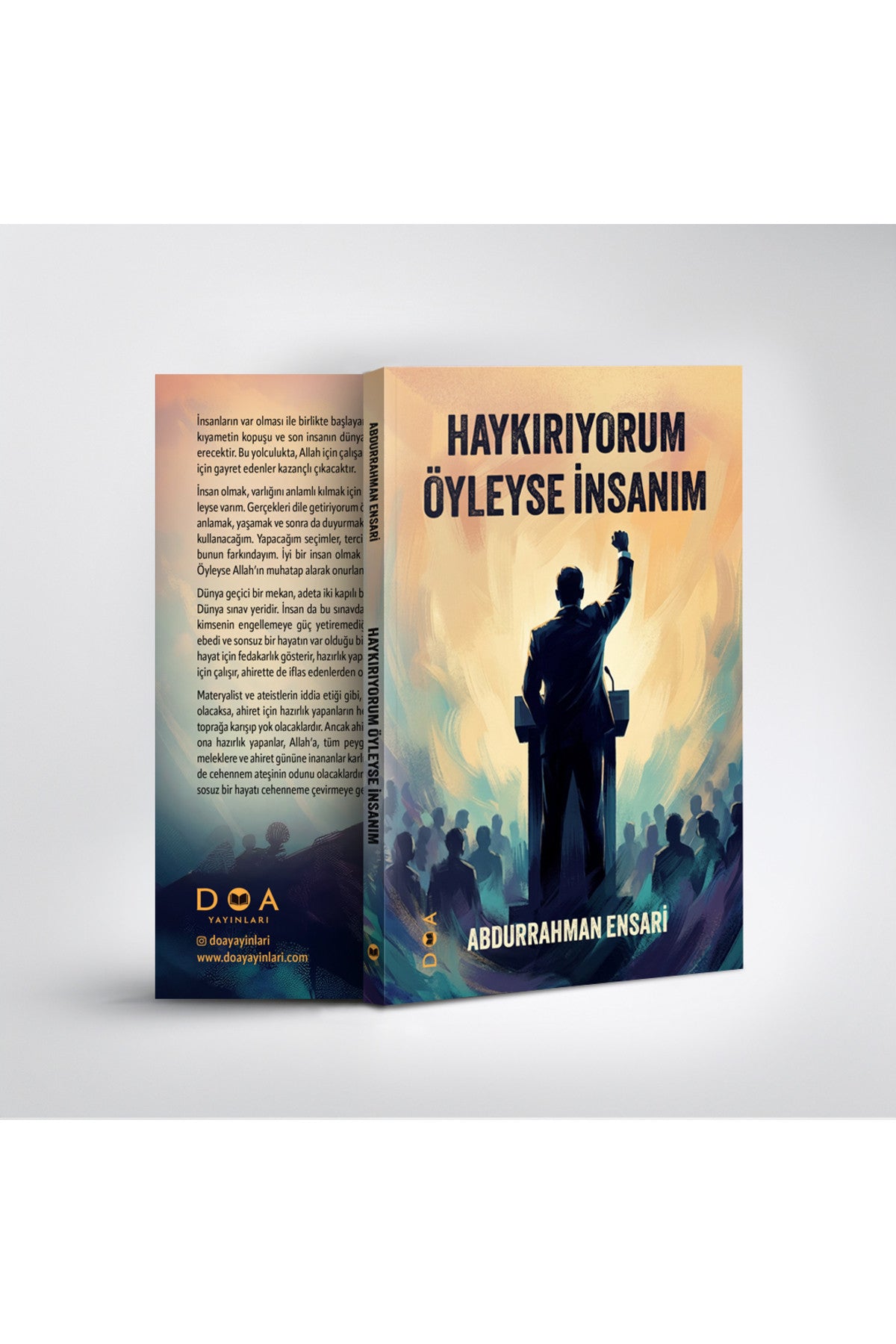 DOA Yayınları Haykırıyorum Öyleyse İnsanım - Abdurrahman Ensari kitap kapağı