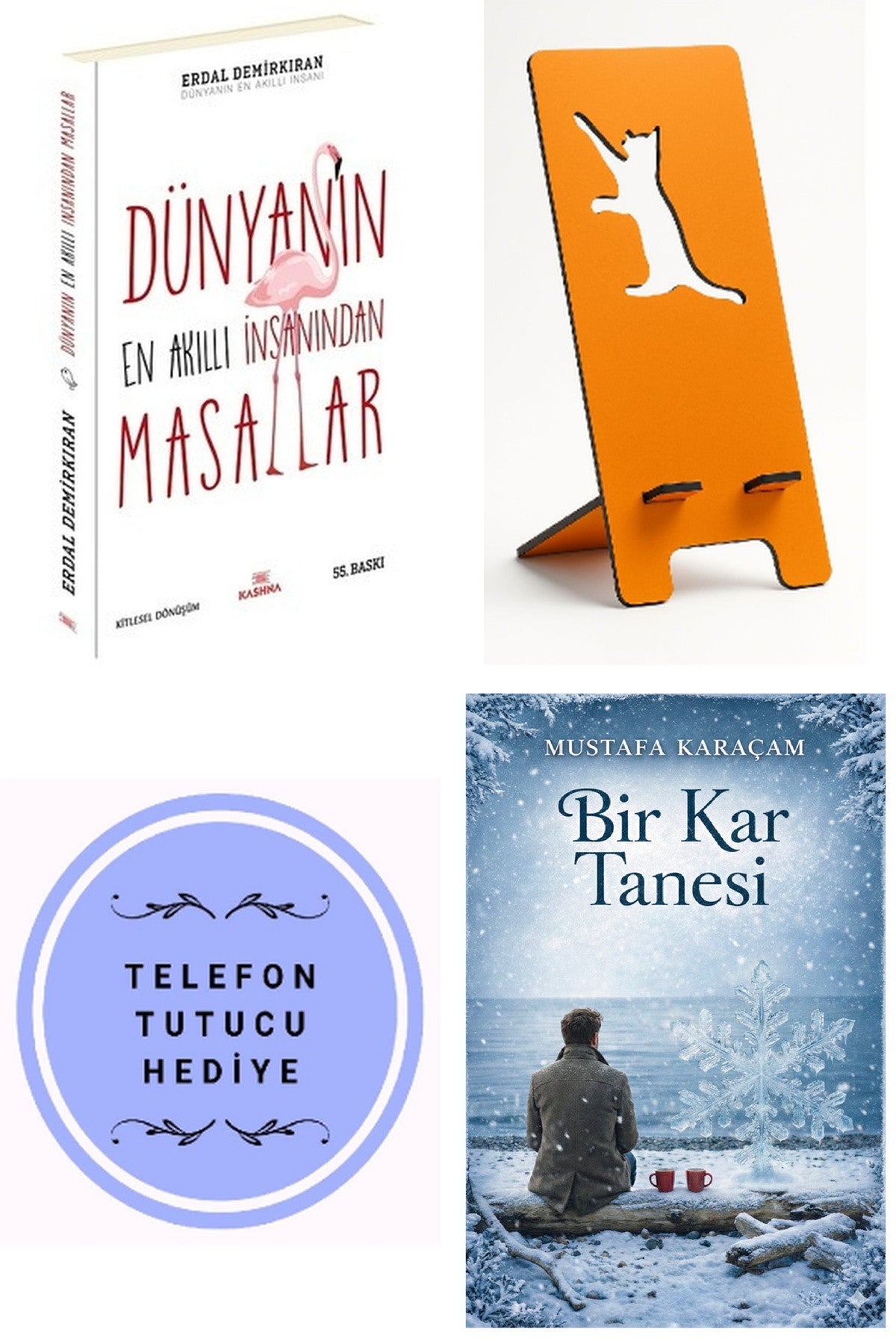 Dünyanın En Akıllı İnsanından Masallar - Erdal Demirkıran + Telefon Tutucu + Bir Kar Tanesi kitap kapağı