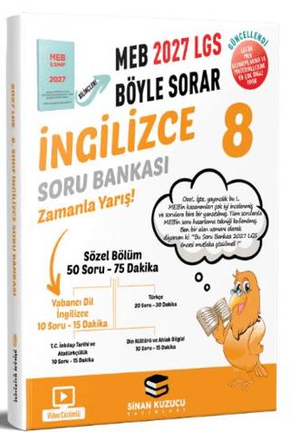 2027 8. Sınıf LGS İngilizce Soru Bankası | Sinan Kuzucu Yayınları (Ciltsiz) - Resim 1