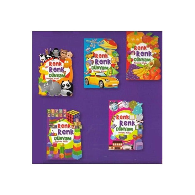 Renk Renk Dünyam Boyama Kitabı Seti 5 Kitap