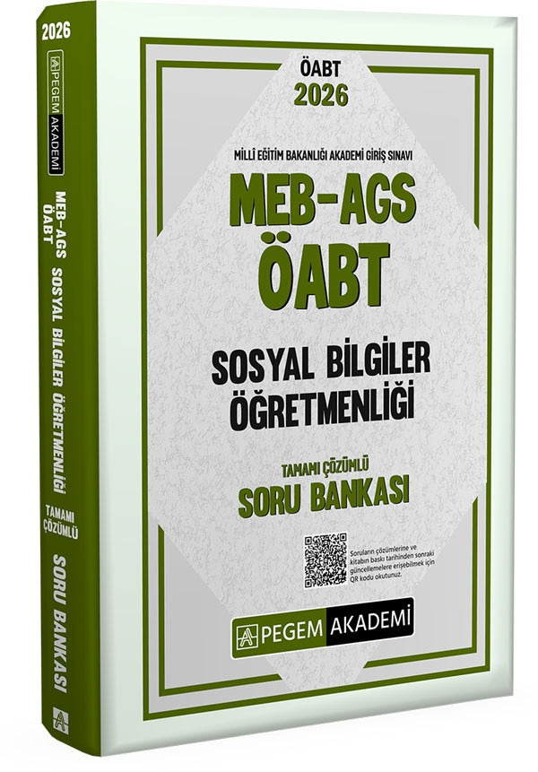 2026 MEB AGS ÖABT Sosyal Bilgiler Öğretmenliği Tamamı Çözümlü Soru Bankası | Pegem Akademi Yayıncılık (İnce Kapak)