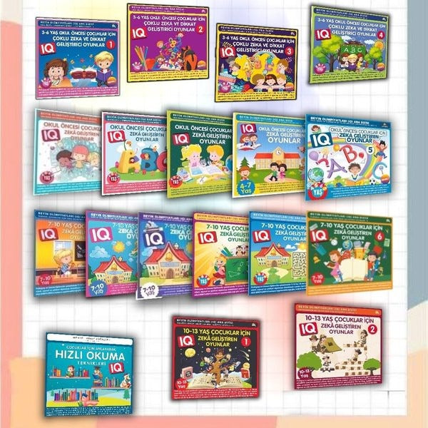 Çocuklar için IQ Geliştiren Zeka Oyunları-18 Kitaplık Süper Set | Ekinoks (İnce Kapak)