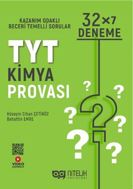Nitelik YKS TYT Kimya Provası 32x7 Deneme Sınavı | Nitelik Yayınları (Ciltsiz)
