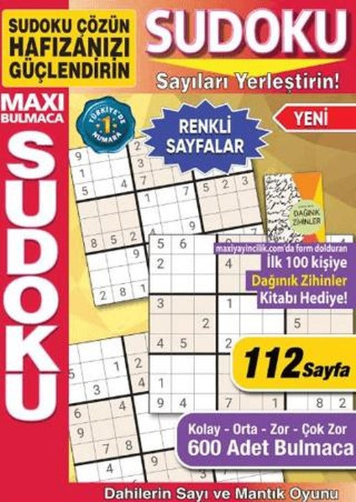 Maxi Sudoku Bulmaca 24 | Maxi Yayıncılık (Ciltsiz)