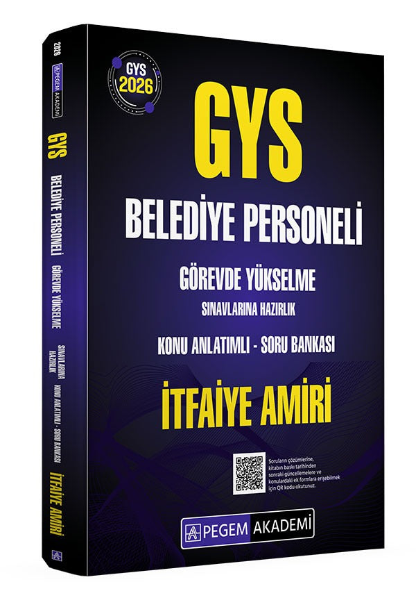 2026 GYS Belediye Personeli Görevde Yükselme Sınavlarına Hazırlık Konu Anlatımlı Soru Bankası İtfaiye Amiri | Pegem Akademi Yayıncılık (Ciltsiz)