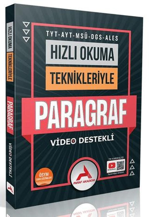 TYT AYT MSÜ DGS ALES Hızlı Okuma Teknikleriyle Paragraf | Paraf Akademi (Ciltsiz)