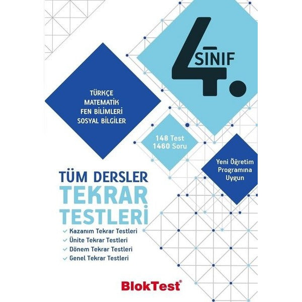4.Sınıf Tüm Dersler Tekrar Testleri | Bloktest Yayınları (İnce Kapak)
