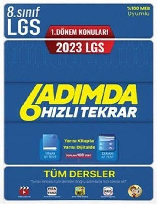 2023 8.Sınıf LGS 1. Dönem Tüm Dersler 6 Adımda Hızlı Tekrar | Tonguç Akademi (İnce Kapak)