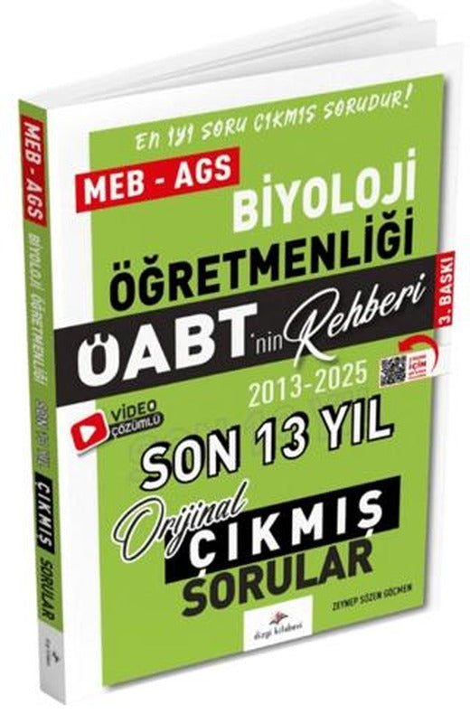 2026 MEB AGS ÖABT Biyoloji ÖABT'nin Rehberi Konularına Göre Tasnif Edilmiş Son 13 Yıl Orijinal Video Çözümlü Çıkmış Sınav Soruları | Dizgi Kitap (Ciltsiz)