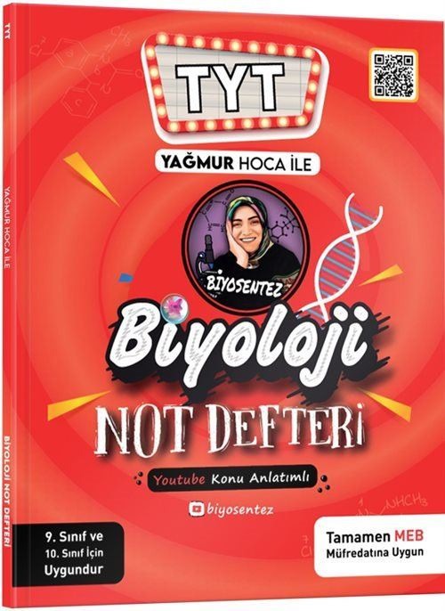 Yağmur Hoca ile TYT Biyosentez Biyoloji Not Defteri Tamamı El Yazılı | KR Akademi (İnce Kapak)