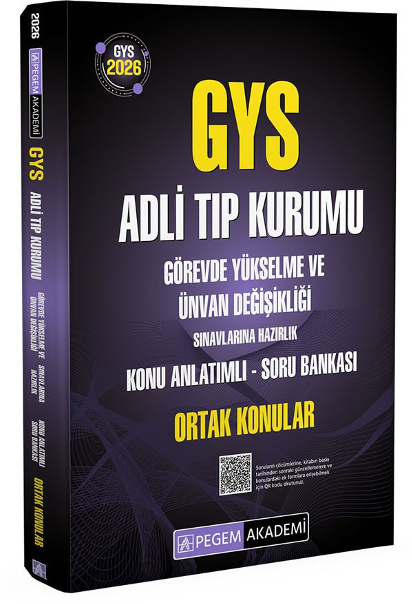2026 GYS Adli Tıp Kurumu Görevde Yükselme ve Ünvan Değişikliği Sınavlarına Hazırlık Konu Anlatımlı S | Pegem Akademi Yayıncılık (İnce Kapak)