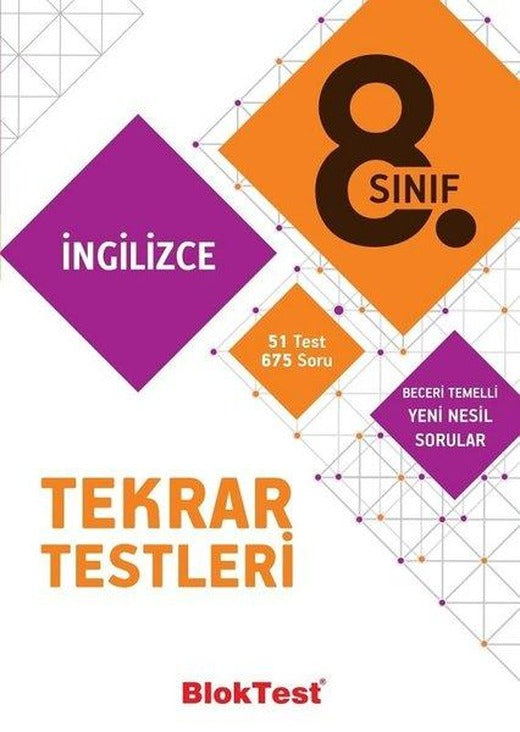 8.Sınıf İngilizce Tekrar Testleri | Bloktest Yayınları (İnce Kapak)