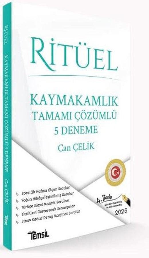 Ritüel Kaymakamlık Tamamı Çözümlü 5 Deneme | Temsil Kitap (Ciltsiz)