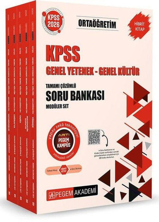 2026 KPSS Ortaöğretim Soru Bankası Modüler Set Genel Yetenek Genel Kültür Tamamı Çözümlü - 5 Kitap T | Pegem Akademi Yayıncılık (İnce Kapak)