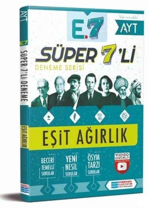 AYT Eşit Ağırlık Video Çözümlü 7li Deneme Sınavı | Evrensel İletişim Yayınları (İnce Kapak)