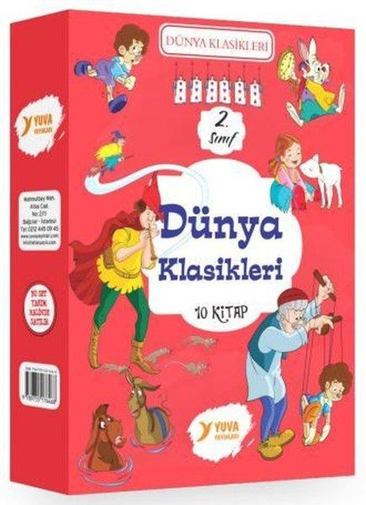 2. Sınıf Dünya Klasikleri Seti - 10 Kitap Takım | Yuva (İnce Kapak)