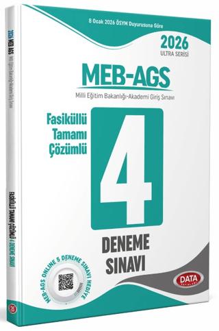 2026 MEB-AGS Fasiküllü Tamamı Çözümlü 4 Deneme Sınavı | Data Yayınları (Ciltsiz) - Resim 1