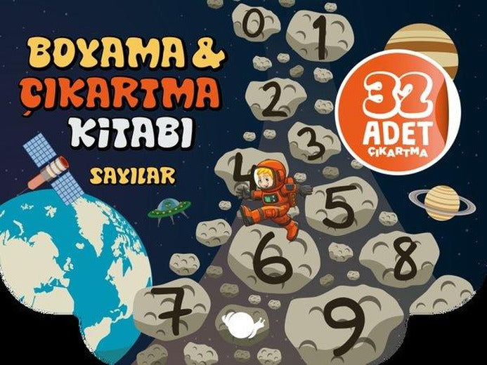 Sayılar - Boyama & Çıkartma Kitabı - 32 Adet Çıkartma | Çikolata Yayınevi (İnce Kapak)